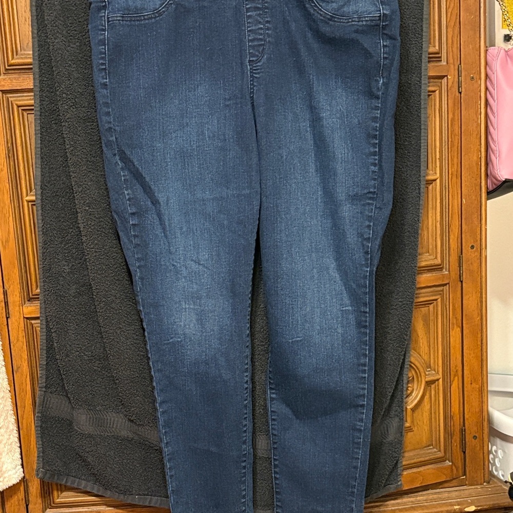 NWOT Boutique  Jeans Skinny Women’s 20W Blue Denim Mid Rise Pull On Jegging